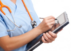 Doctor with EHR Tablet